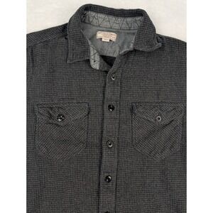 Wallace & Barnes Button Shirt Men's M Dark Grey Black Button Long Sleeve Pockets